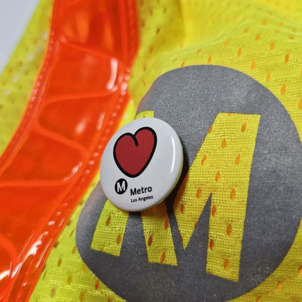ML Kishigo LA Metro Safety Vest Medium High Vis Reflective Made in USA  w Pin L